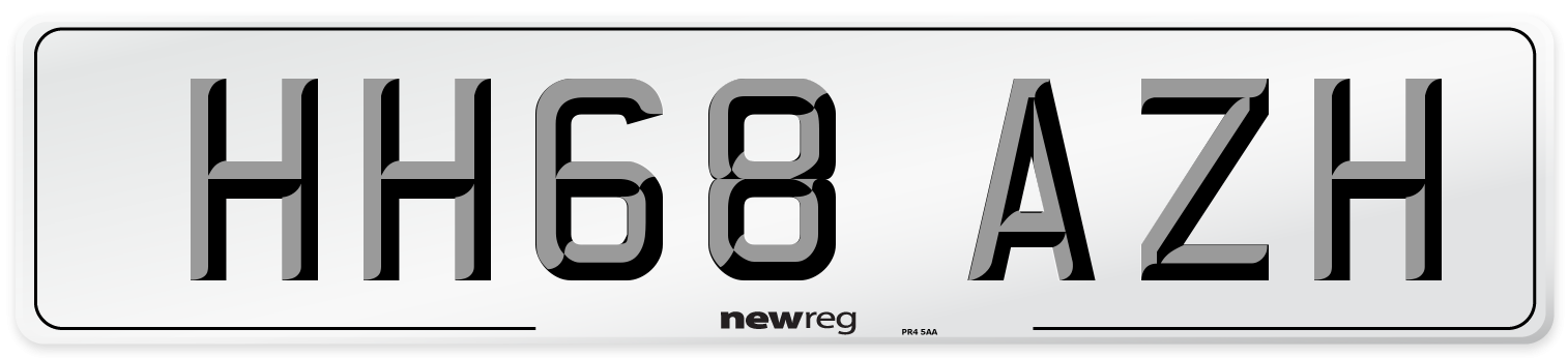 HH68 AZH Number Plate from New Reg